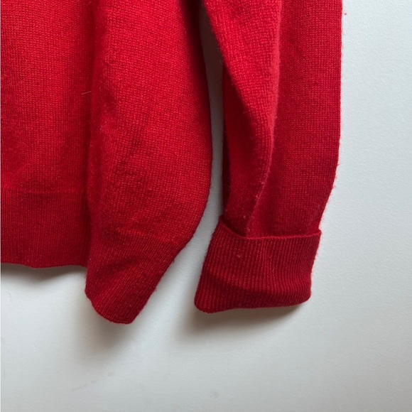Kinross Cashmere Red turtleneck sweater size L - Picture 7 of 13